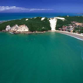 luchtfoto van Natal, Ponta Negra, Brazilie