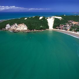 luchtfoto van Natal, Ponta Negra, Brazilie