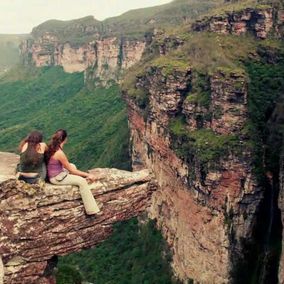 uitzicht vanuit rots Chapada Diamantina Brazilie