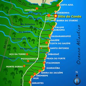 kaart kust bahia Brazilie