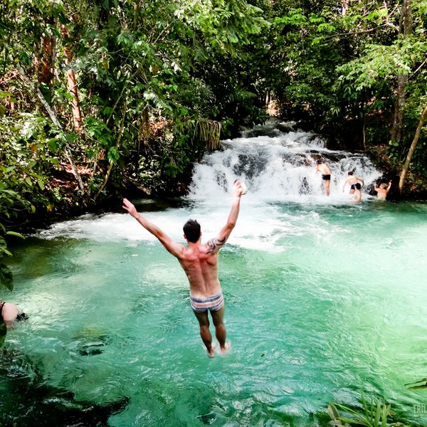 Jalapao zwemmen bij waterval